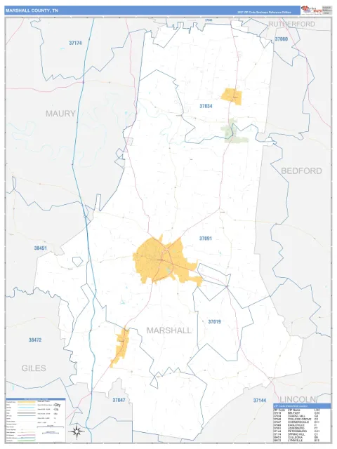 Marshall County, TN map