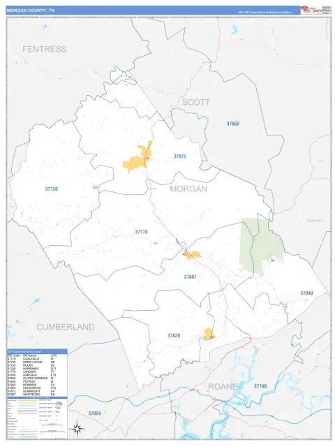 Morgan County, TN map