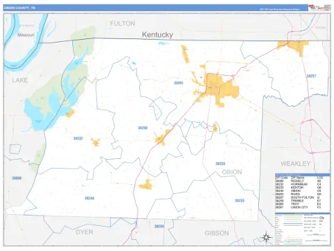 Obion County, TN map
