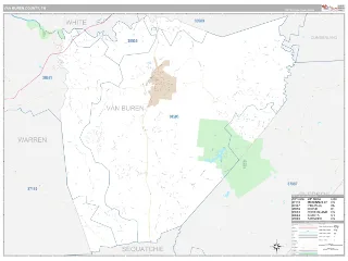 Van Buren County, TN Classic style ZIP Code wall map