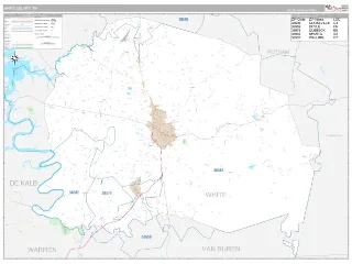 White County, TN Classic style ZIP Code wall map