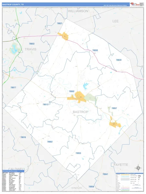 Bastrop County, TX map