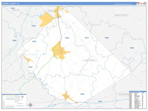 Caldwell County, TX map