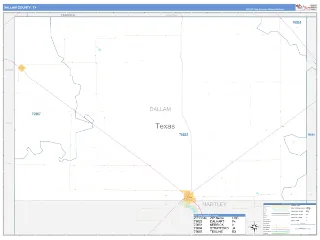 Dallam County, TX Business Reference style ZIP Code wall map