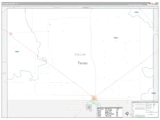 Dallam County, TX Classic style ZIP Code wall map
