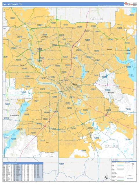Dallas County, TX map