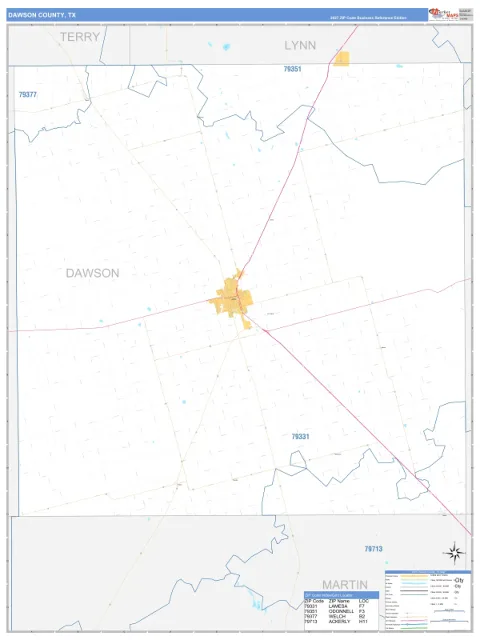 Dawson County, TX map