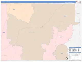 Edwards County, TX ColorCast style ZIP Code wall map