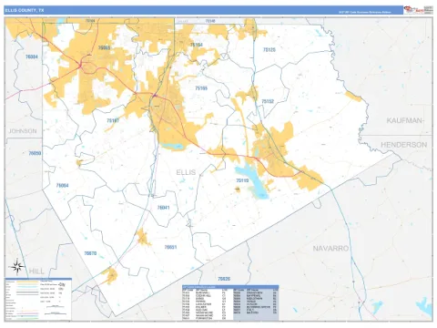 Ellis County, TX map