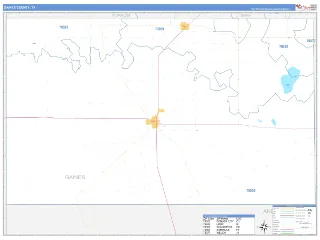 Gaines County, TX Business Reference style ZIP Code wall map
