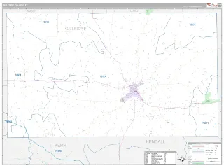 Gillespie County, TX Classic style ZIP Code wall map