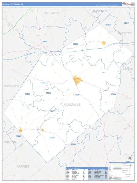 Gonzales County, TX map