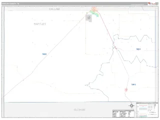Hartley County, TX Classic style ZIP Code wall map