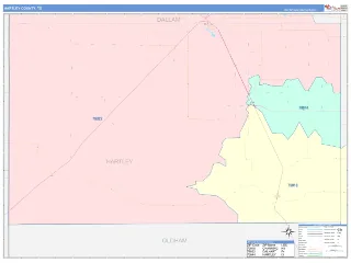 Hartley County, TX ColorCast style ZIP Code wall map