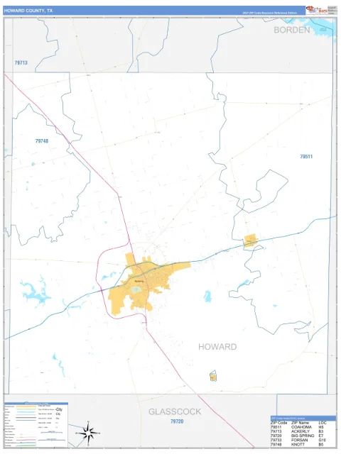 Howard County, TX map