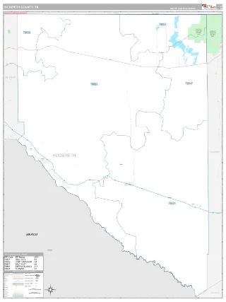 Hudspeth County, TX Classic style ZIP Code wall map