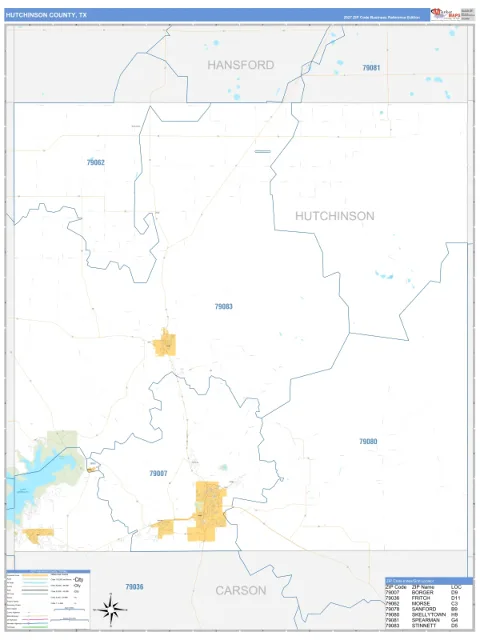 Hutchinson County, TX map