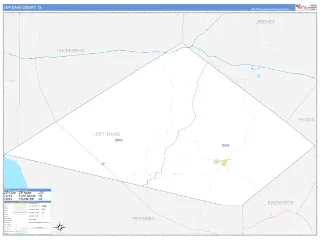 Jeff Davis County, TX Business Reference style ZIP Code wall map