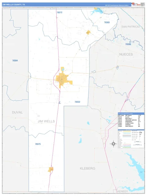 Jim Wells County, TX map