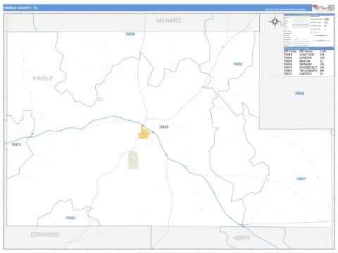 Kimble County, TX map