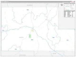 Kimble County, TX Classic style ZIP Code wall map