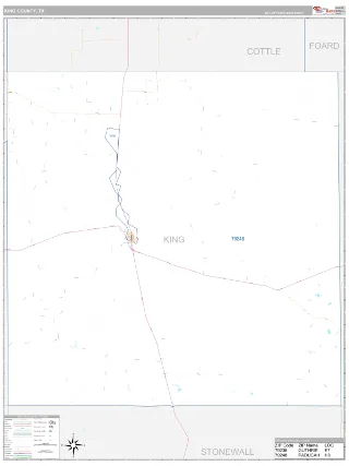 King County, TX Classic style ZIP Code wall map