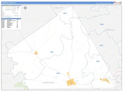 Lampasas County, TX map