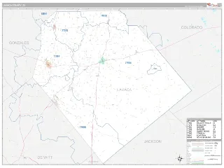 Lavaca County, TX Classic style ZIP Code wall map