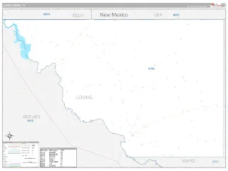 Loving County, TX Classic style ZIP Code wall map