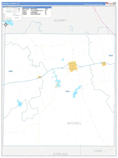 Mitchell County, TX map