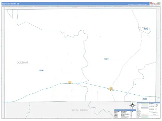 Oldham County, TX Business Reference style ZIP Code wall map