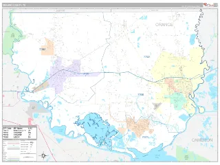 Orange County, TX Classic style ZIP Code wall map