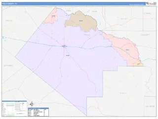 Pecos County, TX ColorCast style ZIP Code wall map