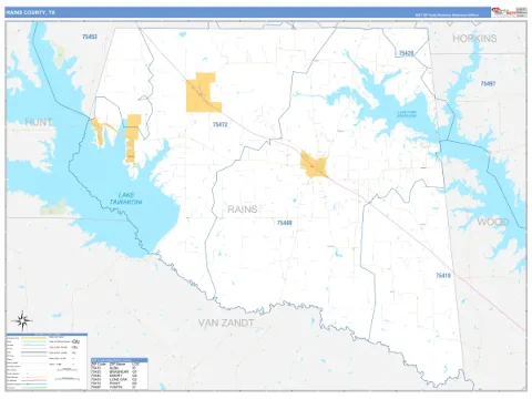 Rains County, TX map
