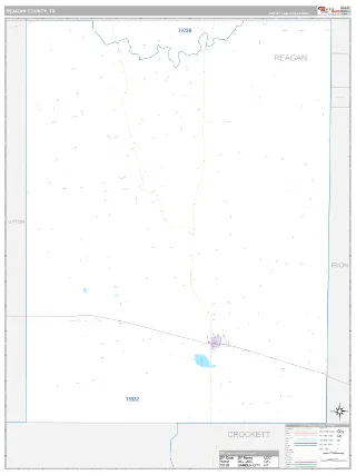 Reagan County, TX Classic style ZIP Code wall map