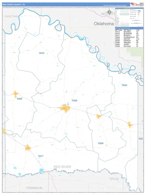 Red River County, TX map