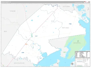 Refugio County, TX Classic style ZIP Code wall map