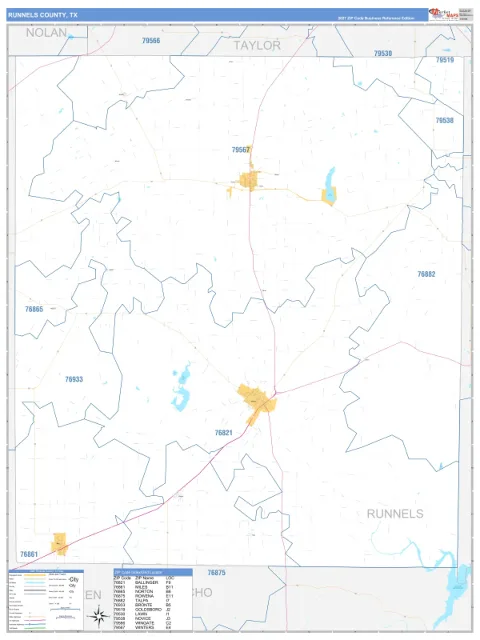 Runnels County, TX map