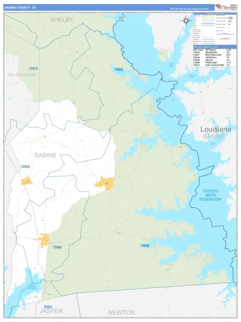 Sabine County, TX map