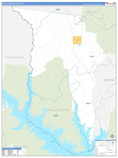 San Augustine County, TX map