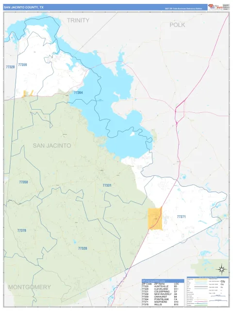 San Jacinto County, TX map