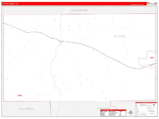 Sutton County, TX RedLine style ZIP Code wall map