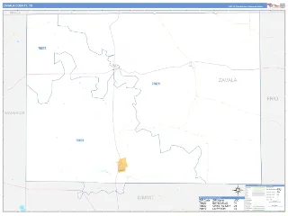 Zavala County, TX Business Reference style ZIP Code wall map