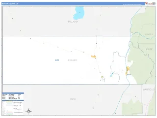Beaver County, UT Business Reference style ZIP Code wall map