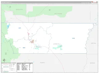 Carbon County, UT Classic style ZIP Code wall map