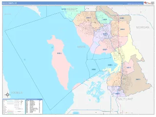 Davis County, UT ColorCast style ZIP Code wall map
