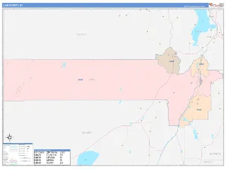 Juab County, UT ColorCast style ZIP Code wall map