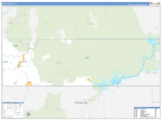Kane County, UT Business Reference style ZIP Code wall map