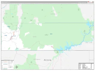 Kane County, UT Classic style ZIP Code wall map