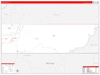 Kane County, UT RedLine style ZIP Code wall map
